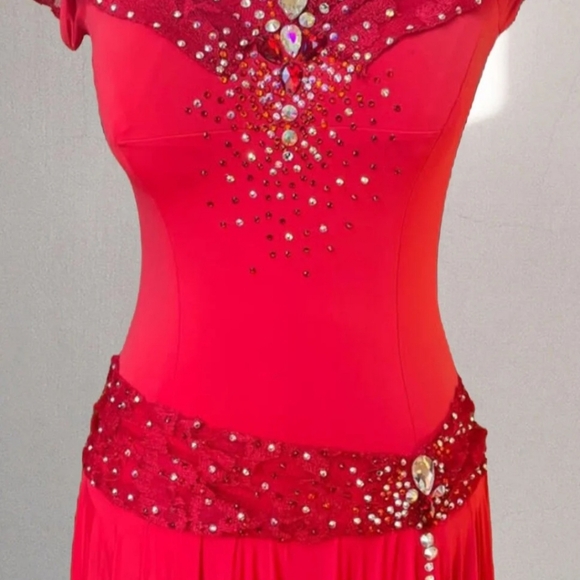 Red Ballroom Smooth Dress - Picture 2 of 2